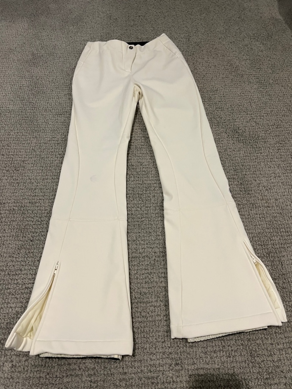 Fusalp White Flared Ski/Snow Pants with Side Zippers size 38